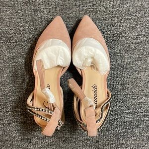 Pink Suede Leather Heels - US 7.5 - NWT